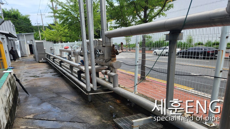 (주)새빗캠 스팀배관 공사건 #스팀 #스팀배관 #산업기계배관 #유압배관  #파이프밴딩 #기계배관 #티그용접 #알곤용접 #특수용접 #배관용접 #출장용접 #부산기계배관 #구리스배관 #스풀제작